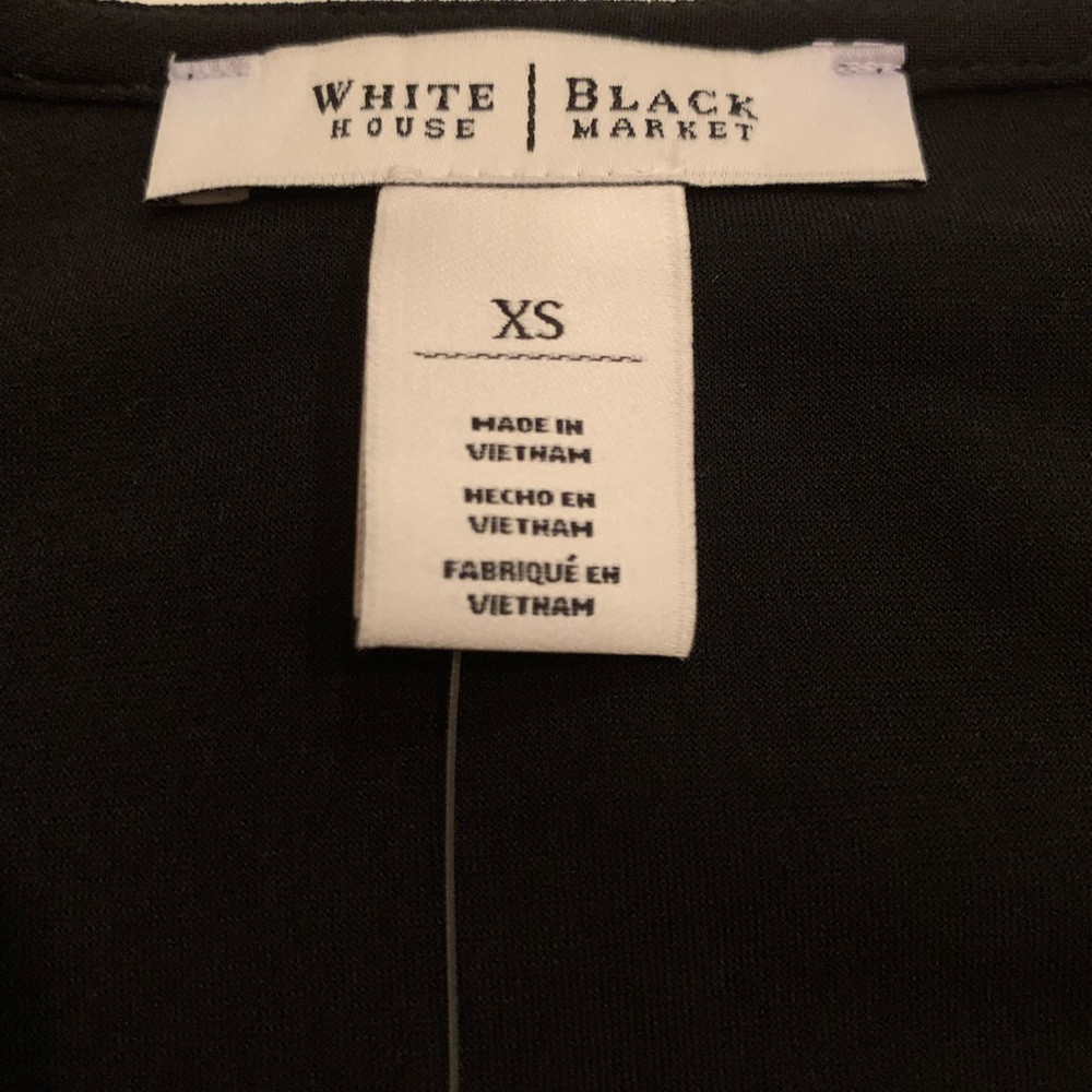 WHBM Black with White Ruffles Top XS NWT - Picture 7 of 7